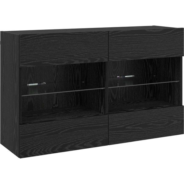 Syfax™ Mobile Tv Da Parete Rovere Nero 98,5 X 30 X 60,5 Cm-image