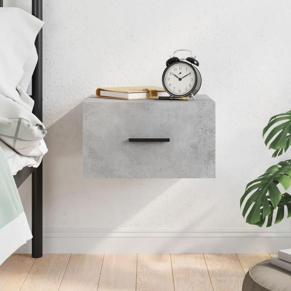 Maison Exclusive - Comodino Da Parete Grigio Cemento 35X35X20 Cm-image
