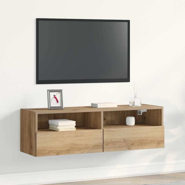 Maison Exclusive - Mobile Tv In Rovere Artisan 100 X 30 X 30 Cm Materiale Ligneo-image