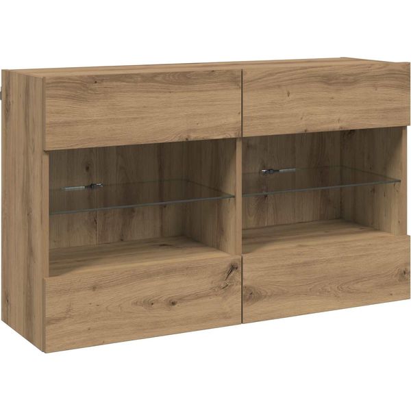 Vidaxl Mobile Tv Artisan In Rovere 98,5 X 30 X 60,5 Cm Materiale Ligneo-image