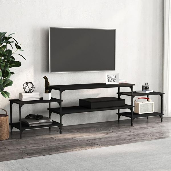 Maison Exclusive - Mobile Tv Nero 197X35X52 Cm Materiale Ligneo-image