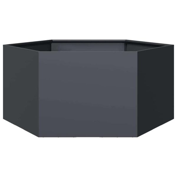 Maison Exclusive - Vaso Per Piante Antracite Esagonale 104X90X45 Acciaio-image