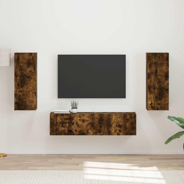 Maison Exclusive - Set Di Mobili Tv 2 Pezzi In Legno Di Rovere Affumicato-image