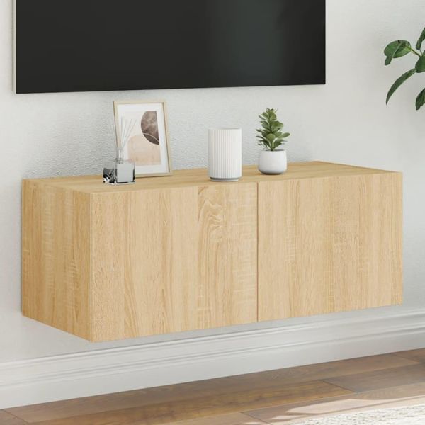 Maison Exclusive - Mobile Tv Con Luci Led Rovere Sonoma 80X35X31 Cm-image