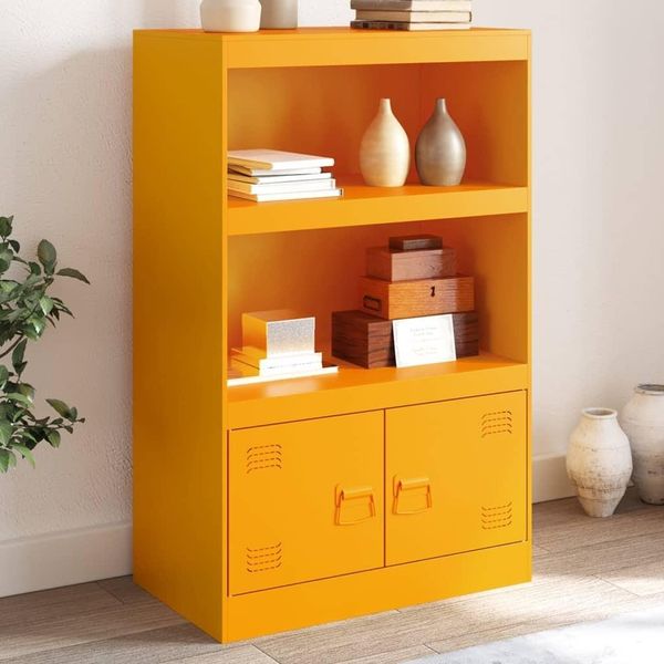 Maison Exclusive - Credenza Giallo Senape 67X39X107 Cm Acciaio-image