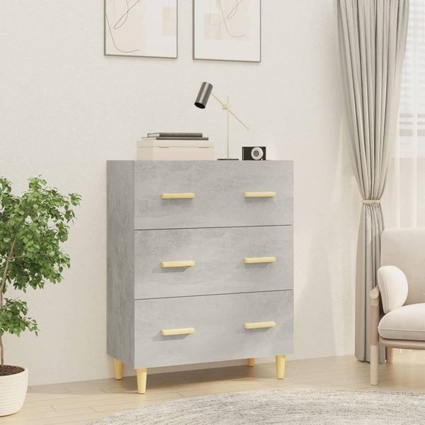 Maison Exclusive - Credenza Grigio Cemento 70X34X90 Cm Materiale Ligneo-image