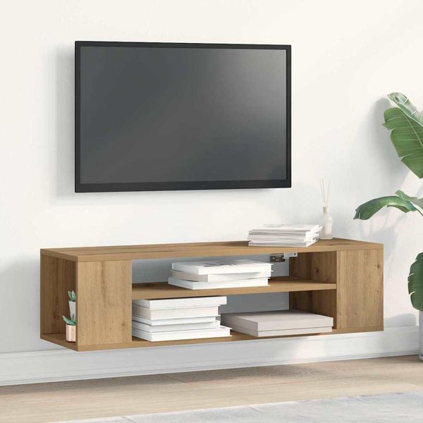 Maison Exclusive - Mobile Tv In Rovere Artisan 100 X 30 X 26,5 Cm Materiale Ligneo-image