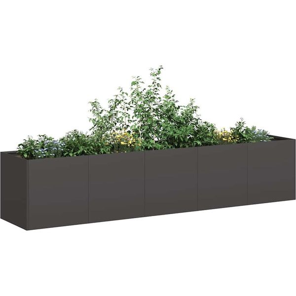 Maison Exclusive - Fioriera Nera 200 X 40 X 40 Cm Acciaio Laminato A Freddo-image