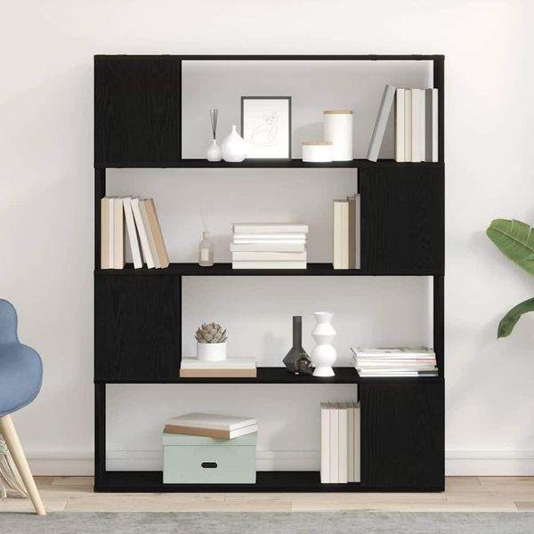 Maison Exclusive - Mobile Tv Nero Effetto Rovere 100 X 24 X 124,5 Cm-image