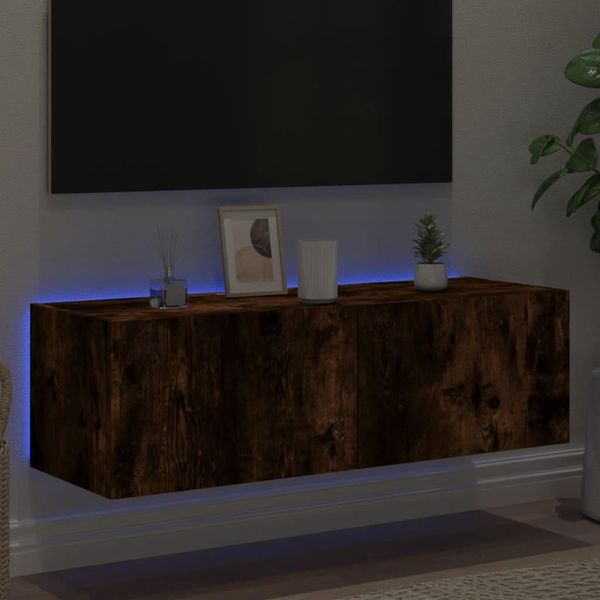 Maison Exclusive - Mobile Tv Con Luci Led Rovere Affumicato 100X35X31 Cm-image