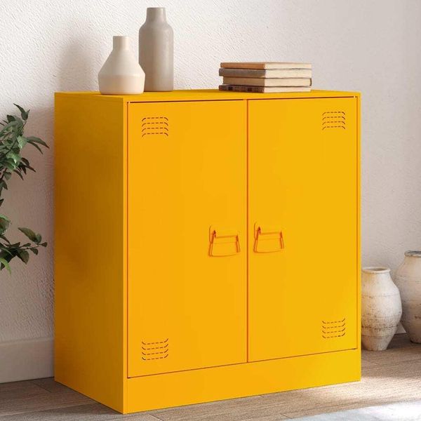 Maison Exclusive - Credenza Giallo Senape 67X39X73 Cm Acciaio-image