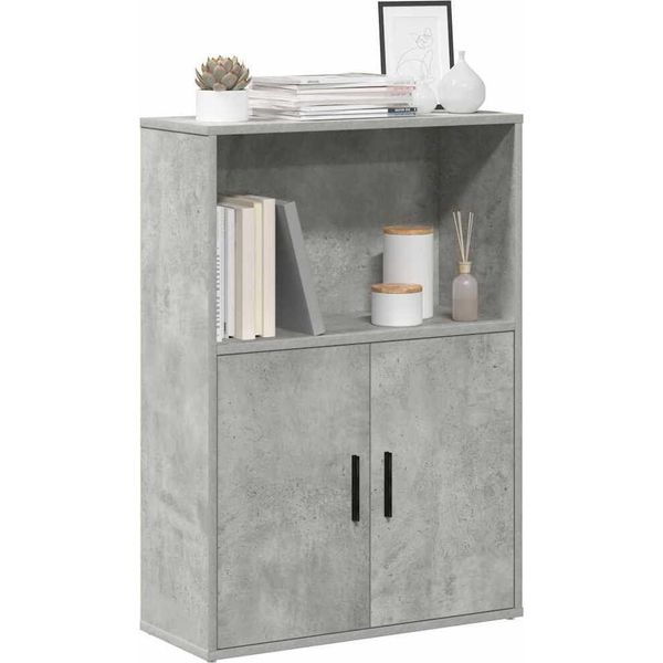Maison Exclusive - Libreria Grigio Cemento 60X24X85 Cm Materiale Ligneo-image