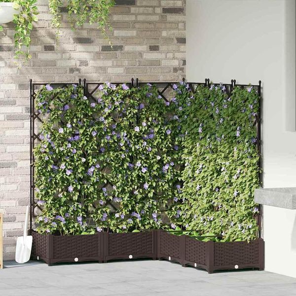 Maison Exclusive - Fioriera Da Giardino 5 Pezzi Marrone 120 X 120 X 125,5 Cm Acciaio-image