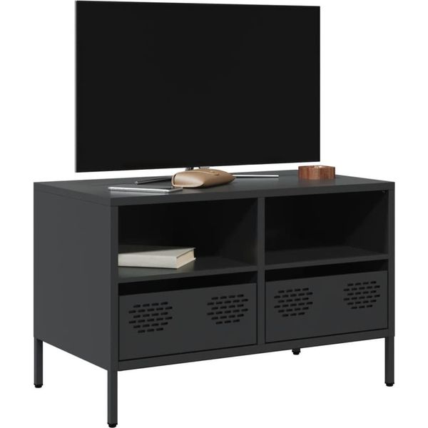 Maison Exclusive - Mobile Tv Nero 68X39X43,5 Cm Acciaio Laminato A Freddo-image