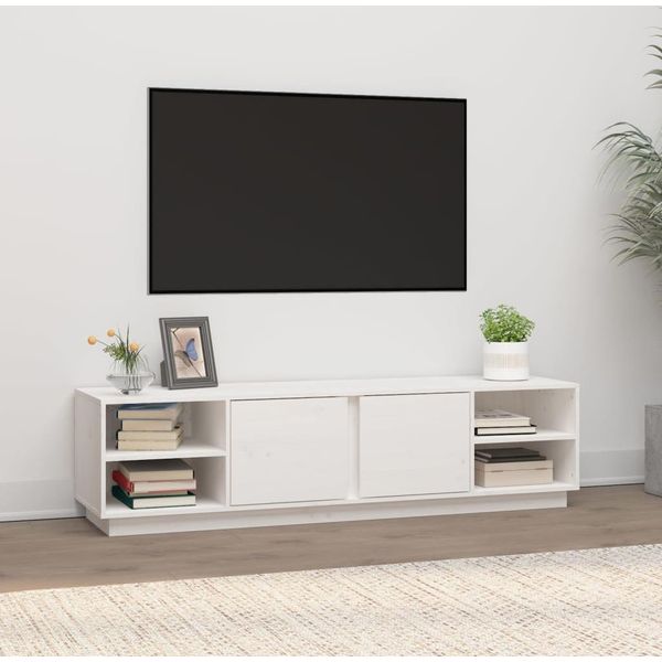 Maison Exclusive - Mobile Tv Bianco 156X40X40 Cm In Legno Massello Di Pino-image
