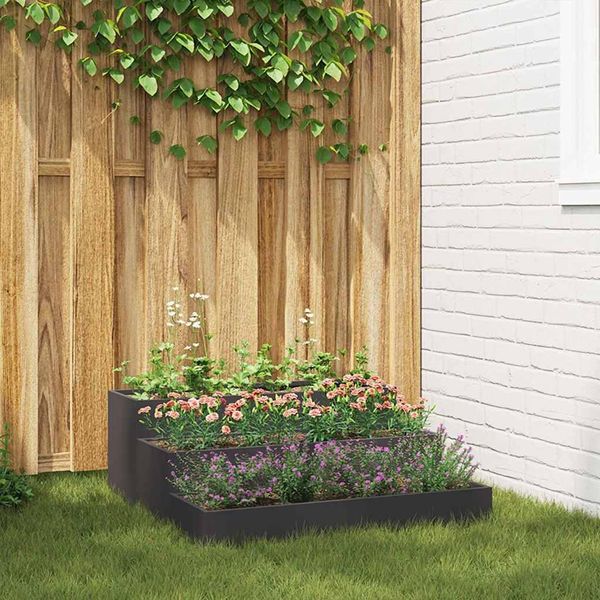 Maison Exclusive - Vaso Da Giardino Nero 90 X 90 X 35 Cm Acciaio Laminato A Freddo-image
