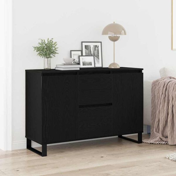 Maison Exclusive - Credenza Effetto Rovere Nero 101,5 X 35 X 70 Cm Materiale Ligneo-image