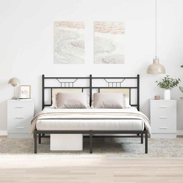 Maison Exclusive - Comodini 2 Pz. Bianco 38X35X56 Cm Materiale Ligneo-image