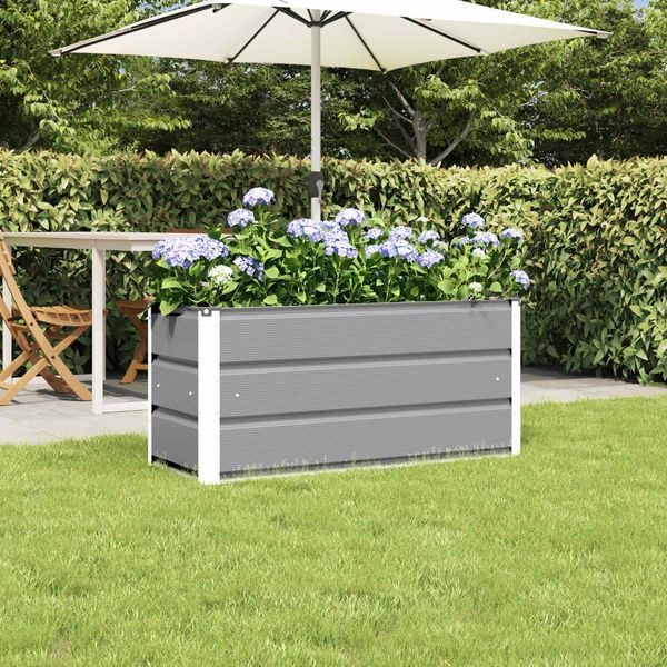 Maison Exclusive - Vaso Da Fiori Grigio Chiaro 100 X 40 X 45 Cm Acciaio-image