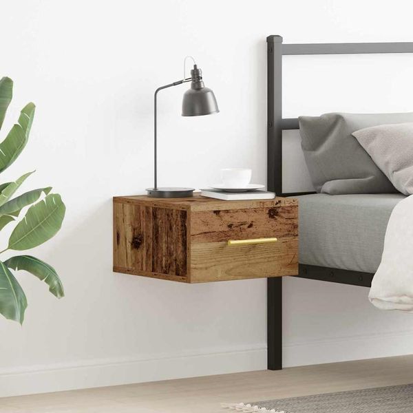 Maison Exclusive - Comodino Da Parete In Legno Antico 35 X 35 X 20 Cm Materiale Ligneo-image