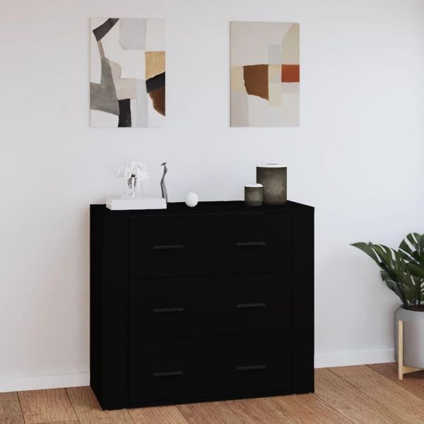 Maison Exclusive - Credenza Nera 80X33X70 Cm Materiale Ligneo-image