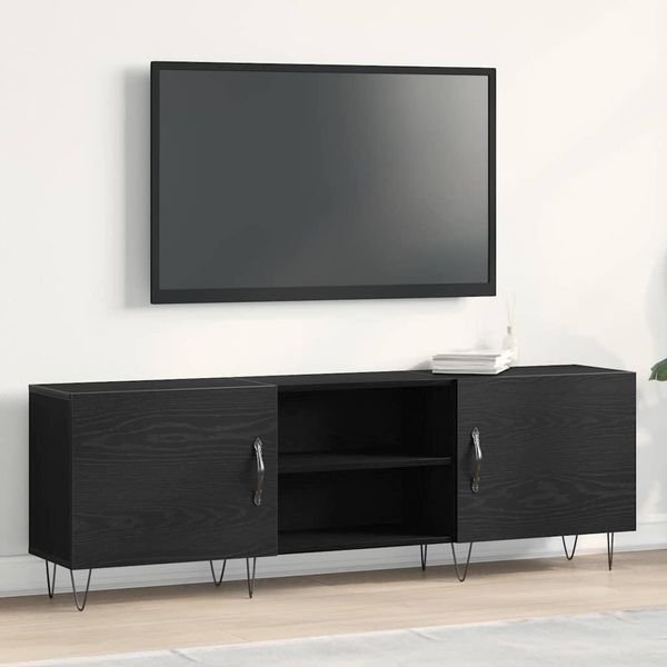 Maison Exclusive - Mobile Tv Nero Effetto Rovere 150 X 30 X 50 Cm-image
