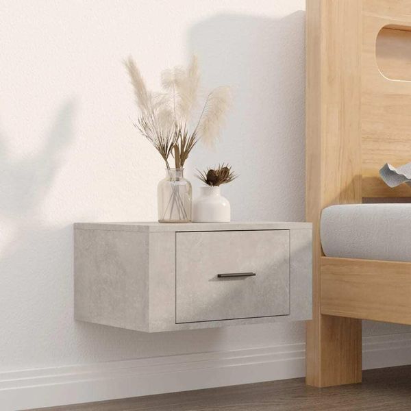 Maison Exclusive - Comodino Da Parete Grigio Cemento 50X36X25 Cm-image