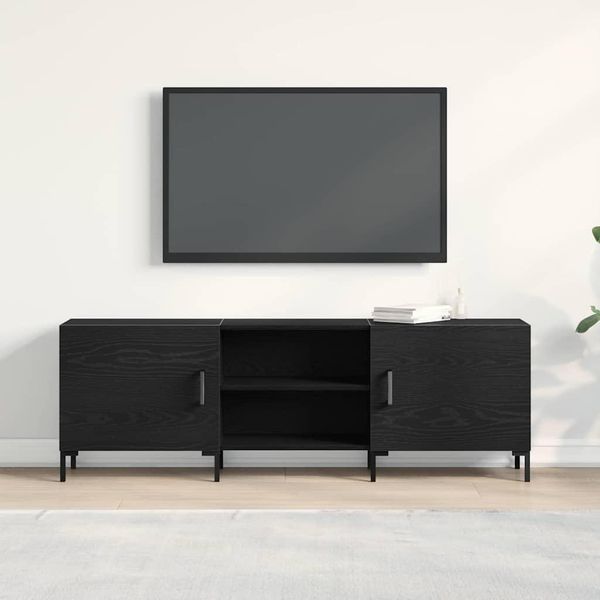 Maison Exclusive - Mobile Tv Nero Effetto Rovere 150 X 30 X 50 Cm-image