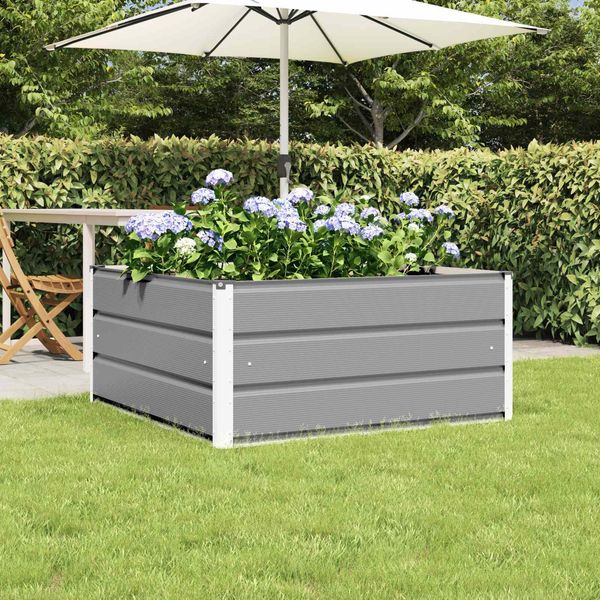 Maison Exclusive - Vaso Da Fiori Grigio Chiaro 100 X 100 X 45 Cm Acciaio-image