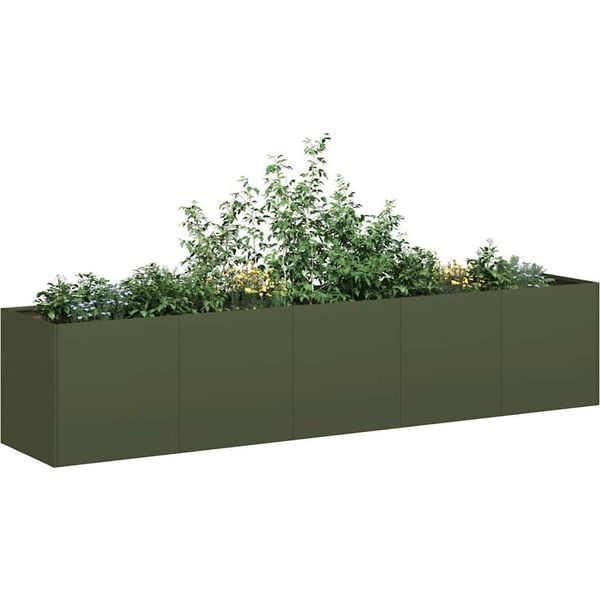 Maison Exclusive - Vaso Da Fiori Verde Oliva 200X40X40 Cm Acciaio Laminato A Freddo-image