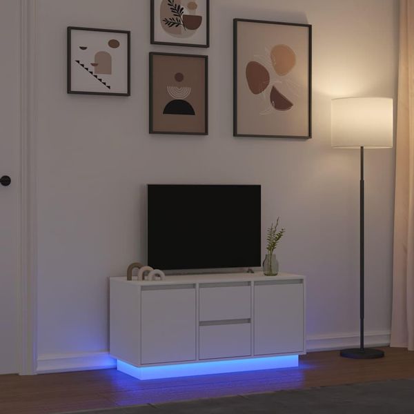 Syfax™ Mobile Porta Tv Con Luci Led Bianco 100X41X50 Cm-image