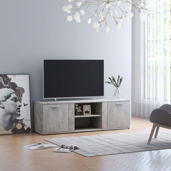 Maison Exclusive - Mobile Tv Grigio Cemento 120X34X37 Cm Materiale Ligneo-image
