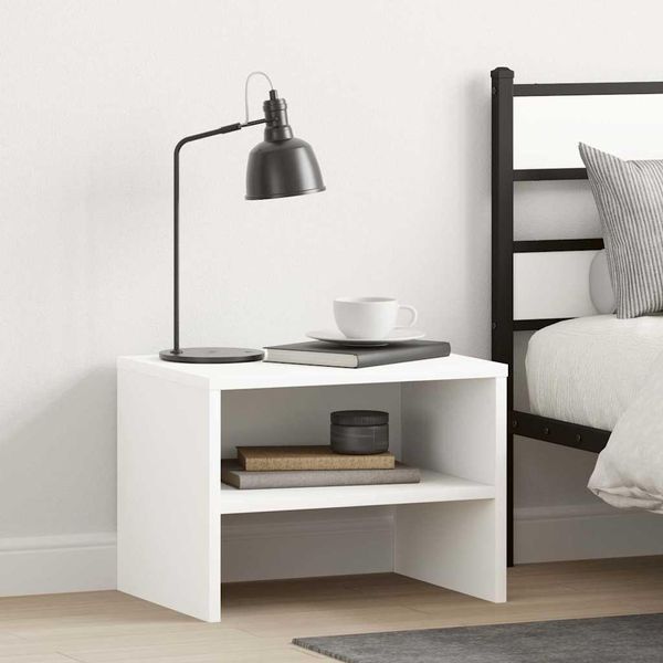Maison Exclusive - Comodini 2 Pz. Bianco 40X30X30 Cm Materiale Ligneo-image
