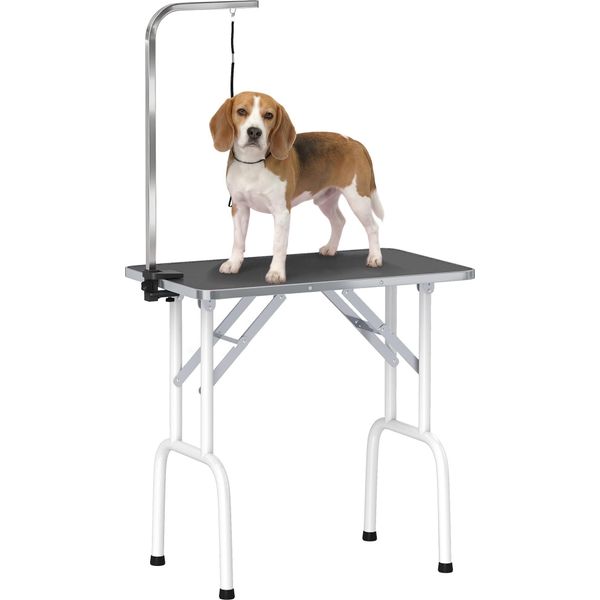 Pawhut Tavolo Da Toelettatura Per Cani Tavolo Da Toelettatura Per Cani Con Imbracatura Pieghevole Gambe In Acciaio Antiscivolo Piano Del Tavolo Tavolo Da Toelettatura Per Animali Domestici Tavolo Da Toelettatura Per Il Bagno Domestico Asciugatura Dei Capelli Taglio Dei Capelli 81X48,5X80 Cm Nero-image