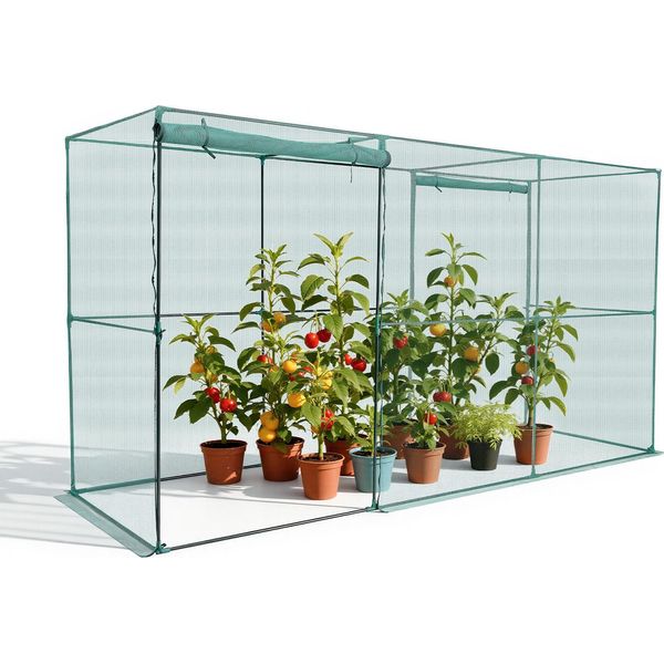 Vevor Tenda Protettiva Per Piante, Rete Protettiva Per Piante 3560X1200X1940 Mm, Porta Con Cerniera, Resistente Al Vento, Gabbia Per Piante, Serra Per Aiuole Rialzate All'aperto, Giardino, Terrazza E Prato-image