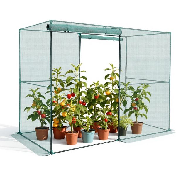 Vevor Tenda Protettiva Per Piante, 2396X1200X1800 Mm Rete Protettiva Per Piante, Porta Con Cerniera, Gabbia Per Piante Per Aiuole Rialzate All'aperto, Rete Protettiva Per Piante Serra Per Giardino, Terrazza E Prato-image
