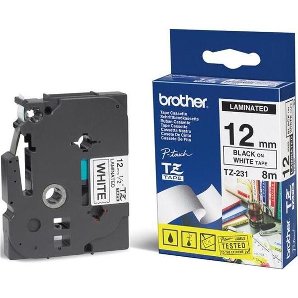 Brother TX231 Brother Schriftbandkassette TX-231 Weiß/Schwarz 12 Mm-image