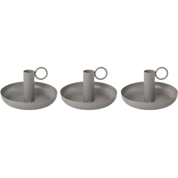 Kerzenhalter Otto Home "Stabkerzenhalter Engla", Grau, H:6Cm Ø:13Cm, Metall, Kerzenhalter, Kerzenhalter, Aus Metall, Mit Dekorativem Henkel-image