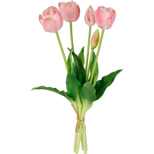 Kunstblume I.Ge.A. "Tulpen", Rosa, B:20Cm H:39Cm L:12Cm, Polyester, Kunstpflanzen, Real-Touch Tulpenbund KüNstlich BlüTen Tulpenstrauß-image