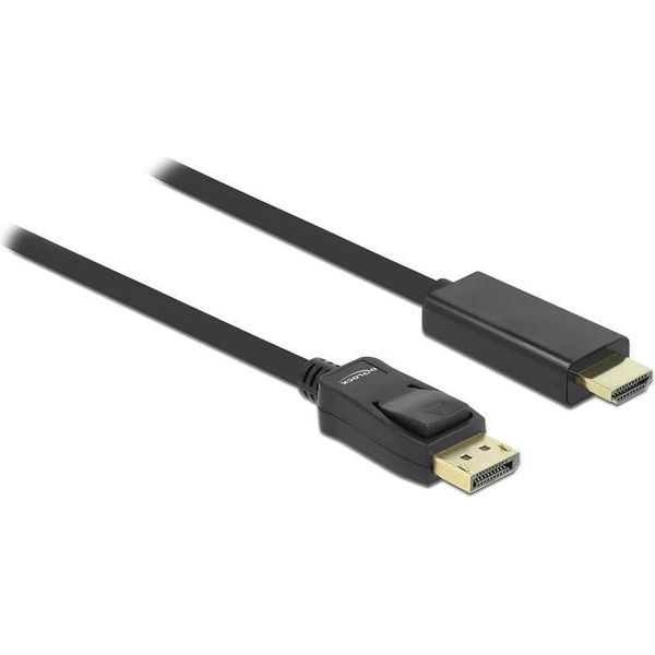 Delock 82586 Displayport Kabel Delock Dp -> Hdmi St/St 1.00M Schwarz-image