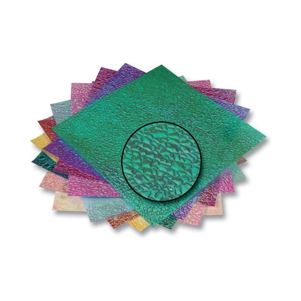 Folia 3116 Carta Iridescente 75 G/M², 14 X 14 Cm, Goffratura A Cristallo, Multicolore, 50 Pezzi (1 Set)-image