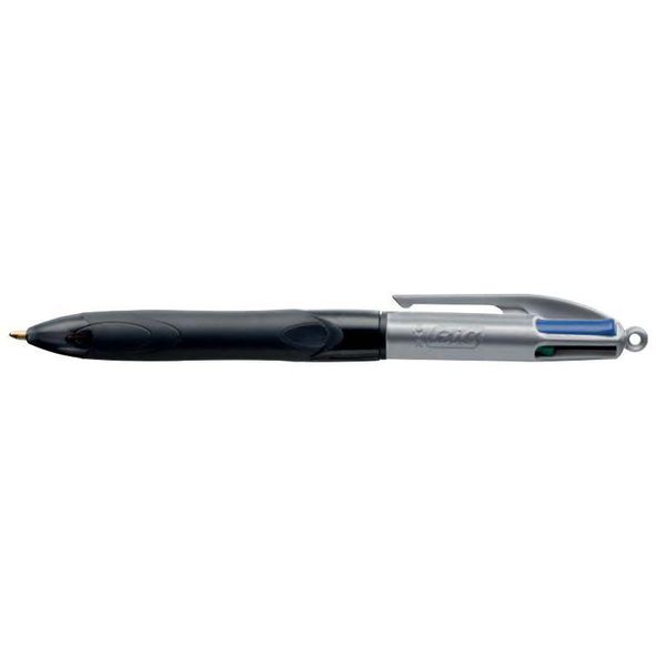 Bic 4 Colours Grip Pro Nero, Blu, Verde, Rosso Penna A Sfera Retrattile A Clip Medio 12 Pz-image
