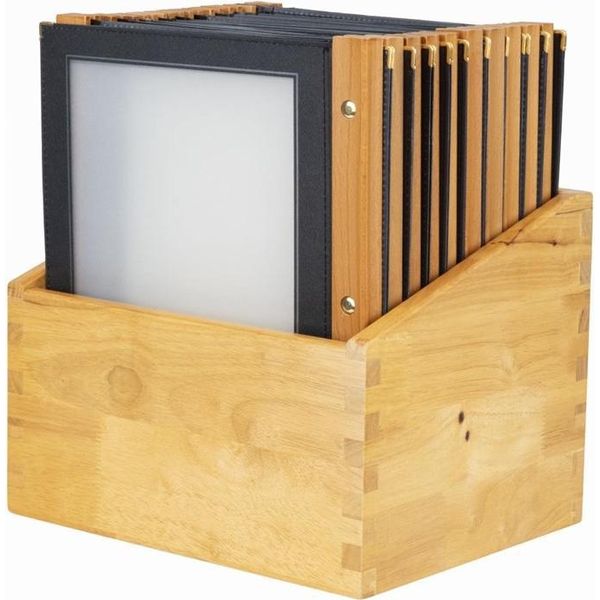 Cartelle Portamenu Securit Con Scatola Di Legno Nera A4 (20 Pezzi)-image