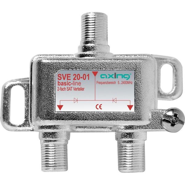 Axing Sve 20-01 Distributore Sat A 2 Vie 5-2400Mhz, Disaccoppiato Da Diodo Dc, Cavo Singolo.-image