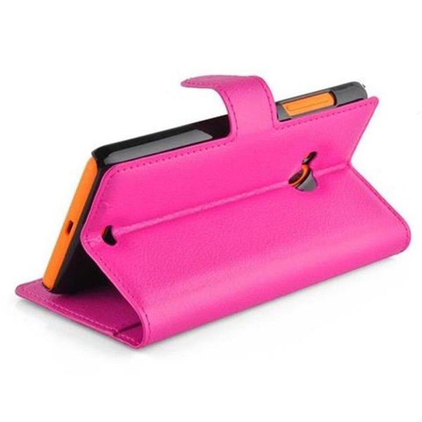 Cadorabo Custodia Per Nokia Lumia 535 Custodia Protettiva In Rosa Custodia Per Cellulare Cover Chiusura Magnetica-image