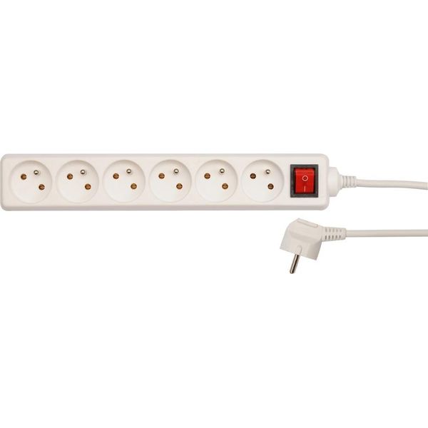 Vorel Bianco Cavo Di Prolunga A 6 Prese 3,0M Con Collegamento A Terra, Interruttore 72531-image