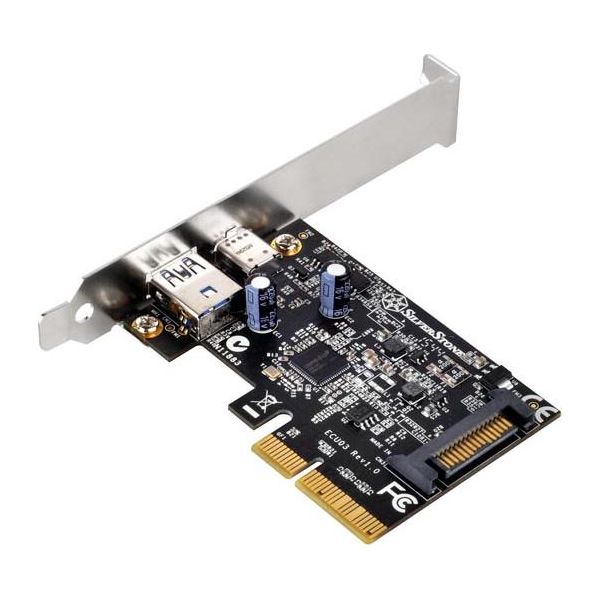 Silverstone ECU03 - Pcie - Usb 3.1 - Profilo Basso - Pcie 2.0 - 10 Gbps - Windows 10 Education,Windows 10 Education X64,Windows 10 Enterprise,Windows 10 Enterprise...-image