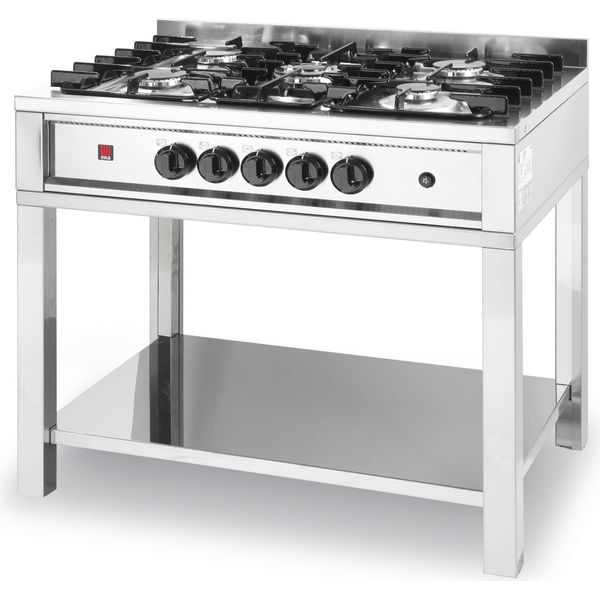 Piano Cottura A Gas Hendi - 5 Piastre, Base Aperta, Kitchen Line, 14,3Kw, 900X640X(H)910Mm-image