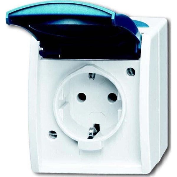 BUSCH-JAEGER Steckdose 1F Grbl/Gn Mt Ocean Ap Klappd IP44 Bsf-image