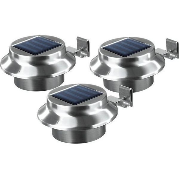 Easymaxx Lampada Solare Per Grondaia Set Da 3 Sensore Di Luce Diurna Senza Fili Lampada Per Grondaia Illuminazione Solare Per Esterni Illuminazione Esterna Lampada Da Esterno 12 Cm H-image